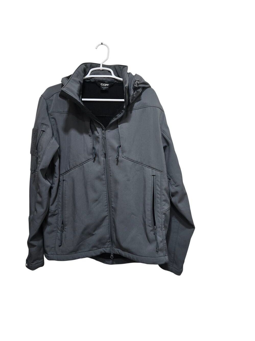 CQR Men’s Medium Gray Tactical Softshell Jacket Removable Hood